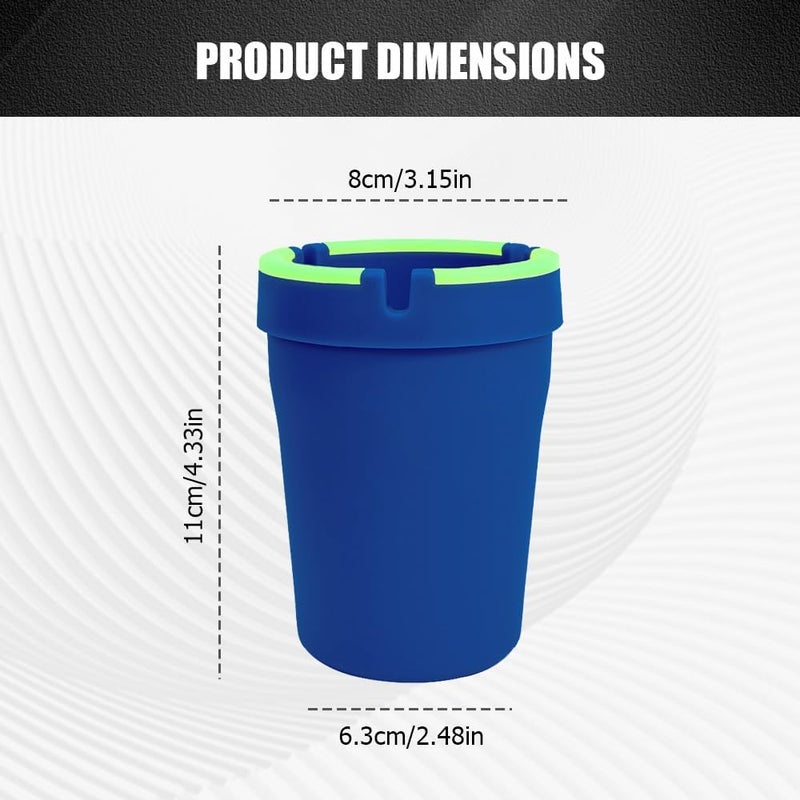 Lyxheth Glow in The Dark Ashtray, Car Ashtray, Cigarette Self-Extinguishing Car Cup Holder Ashtrays with Lid, Universal Portable Mini Vehicle Cigarette Trash Can Auto Accessories for Cars (Blue) - Image 2